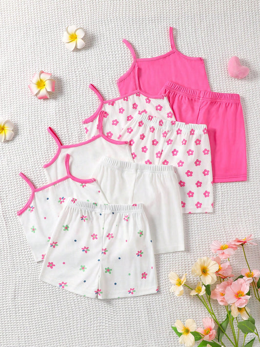 Baby Girl Newborn/Toddler Knit Tank Top And Shorts Set