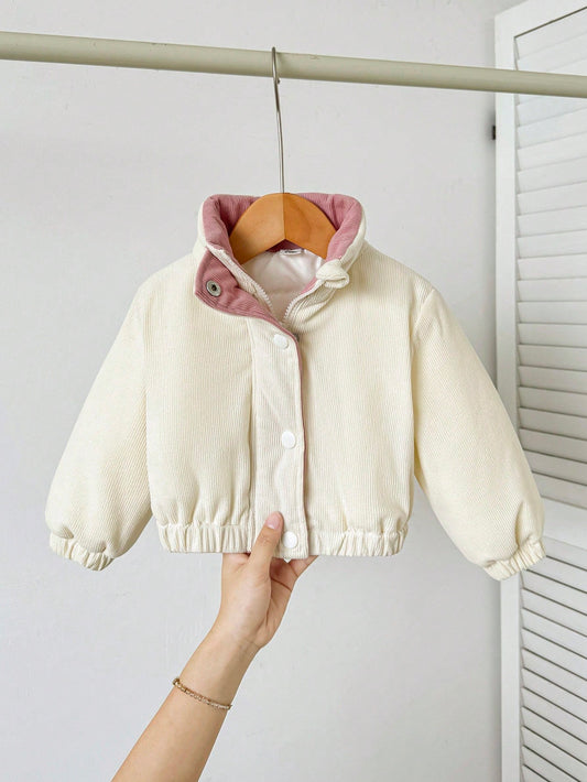 Playful Pals Baby Girl Long Sleeve Zipper Front Casual Winter Jacket Apricot
