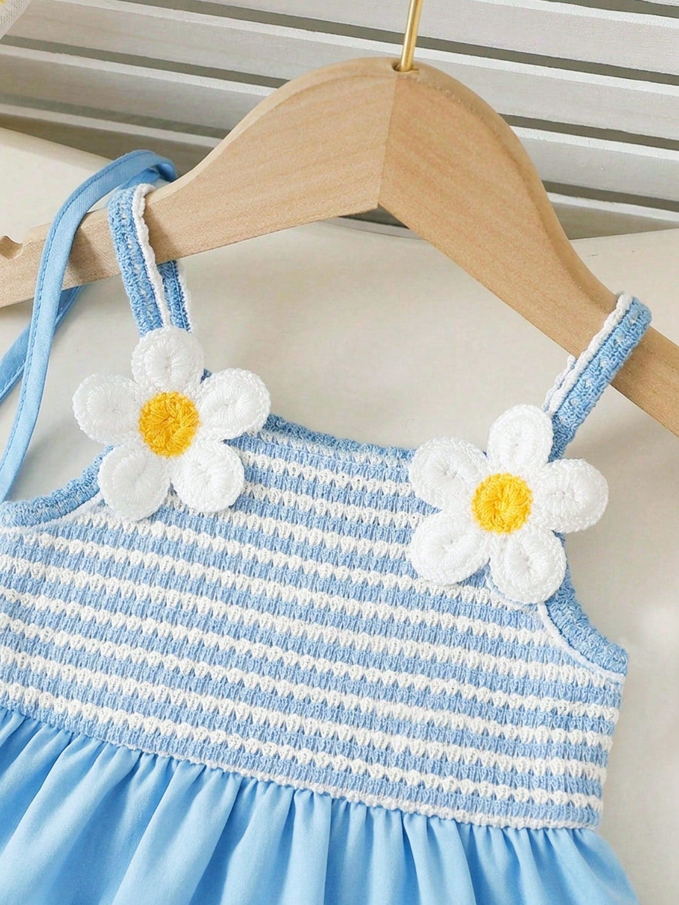 Blue And White Striped Summer Cute Beach Vacation Holiday Sleeveless Dress