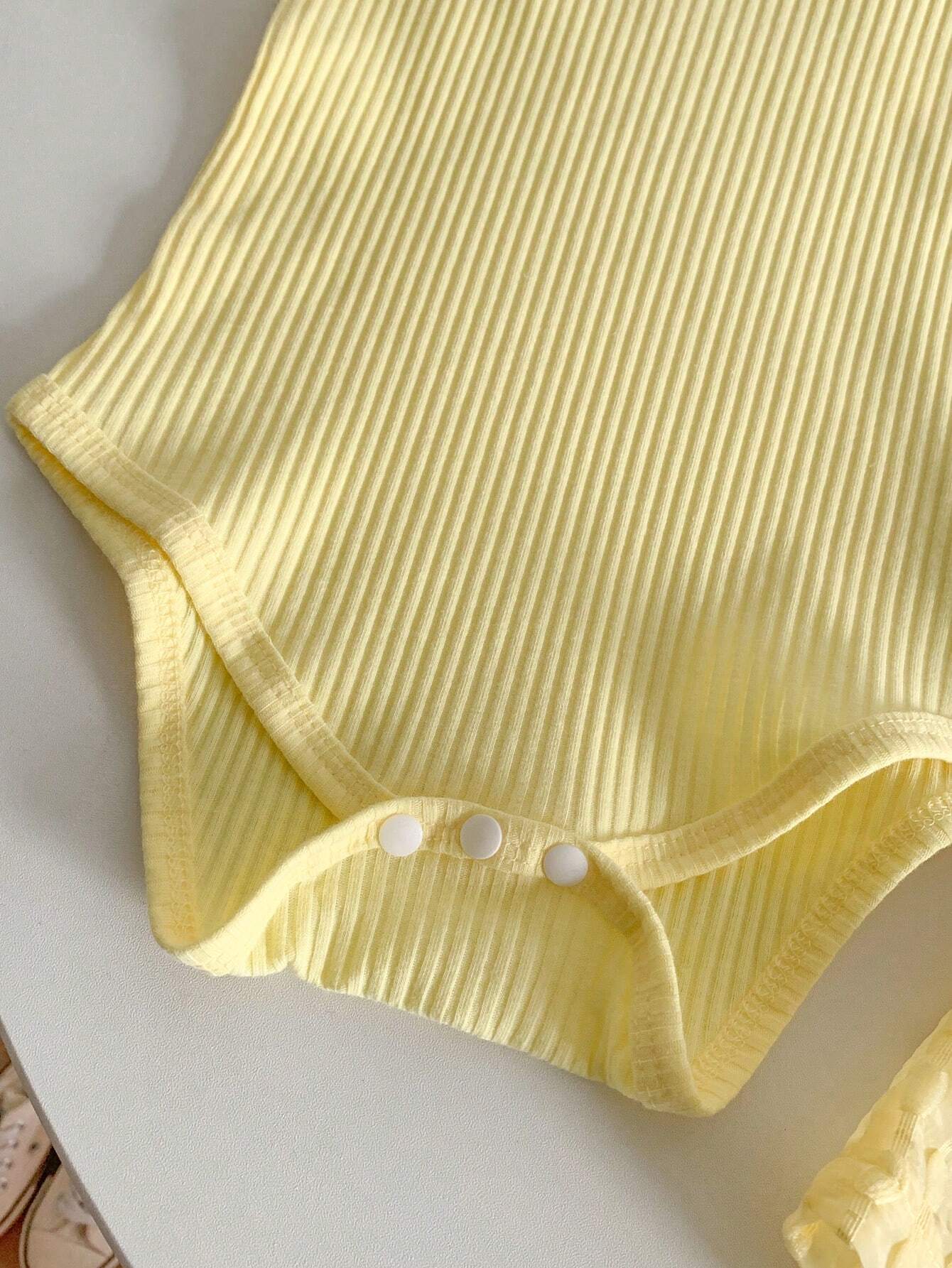 Textured Fabric Short Sleeved Shirt+Shorts+Suspenders Bodysuit 3pcs Set