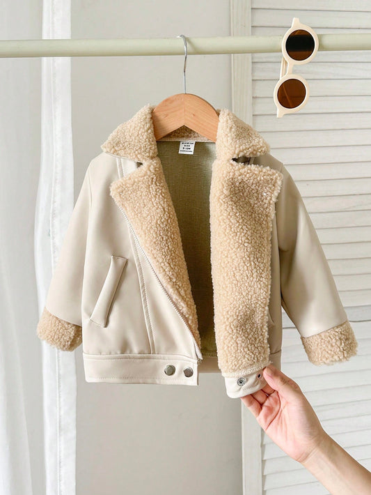 Baby Boys Casual Versatile Thermal Lined Jacket Apricot