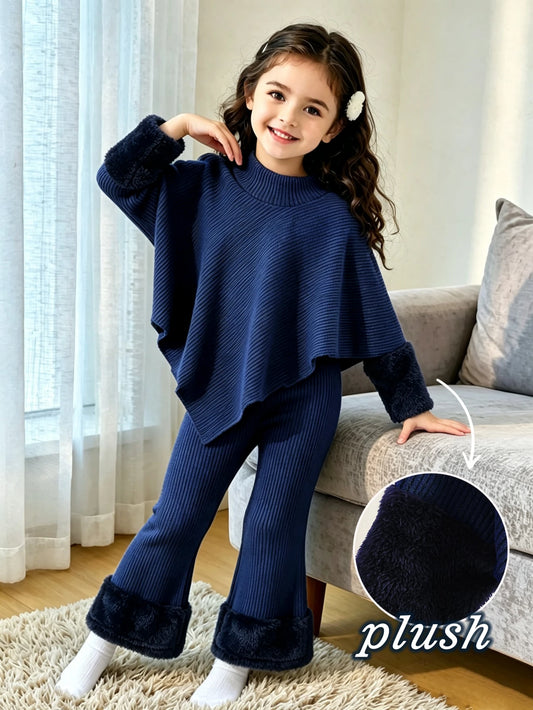 Asymmetrical Pullover High Neck T-Shirt Top Paired With Leg Opening Flared Pants