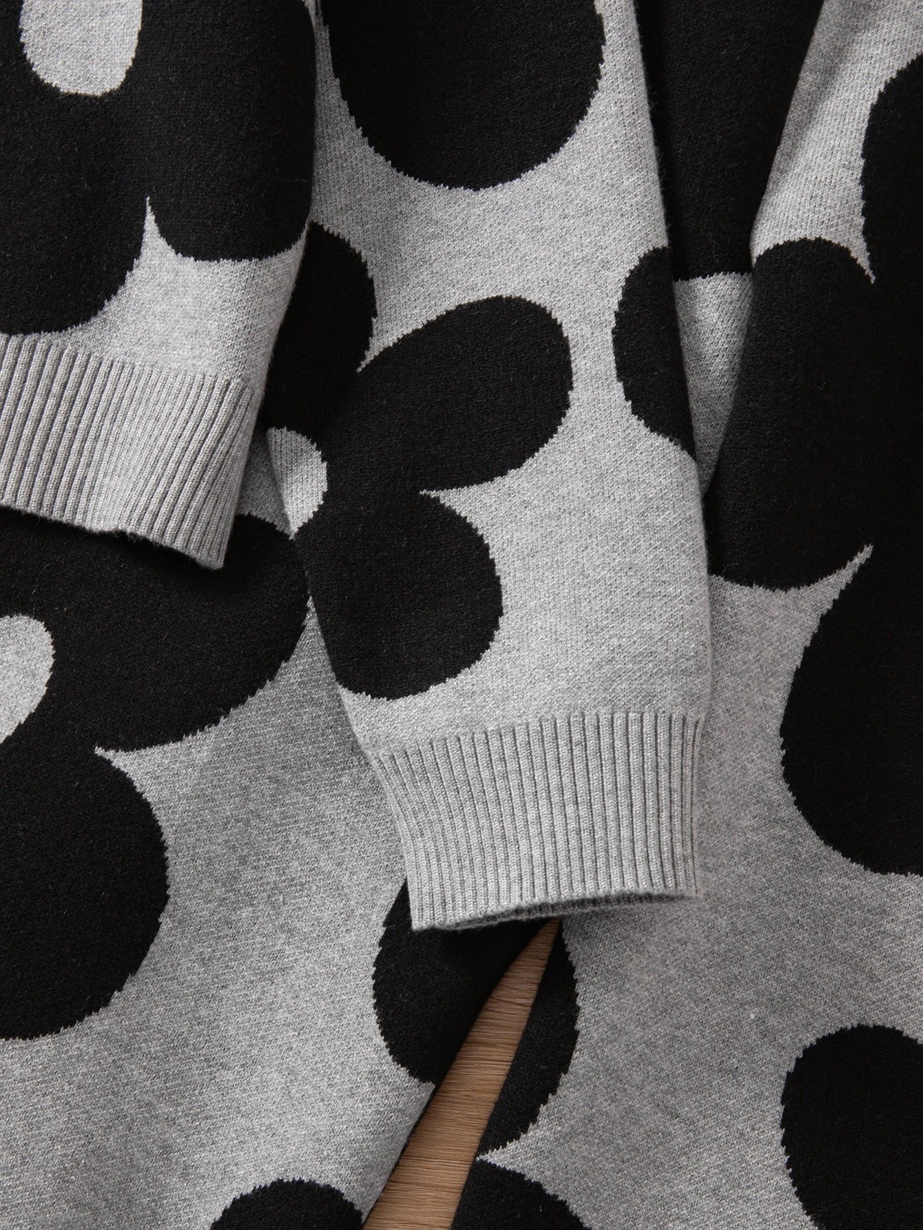 Patterned Jacquard Knit Sweater Long Sleeve Pullover & Long Pants Set