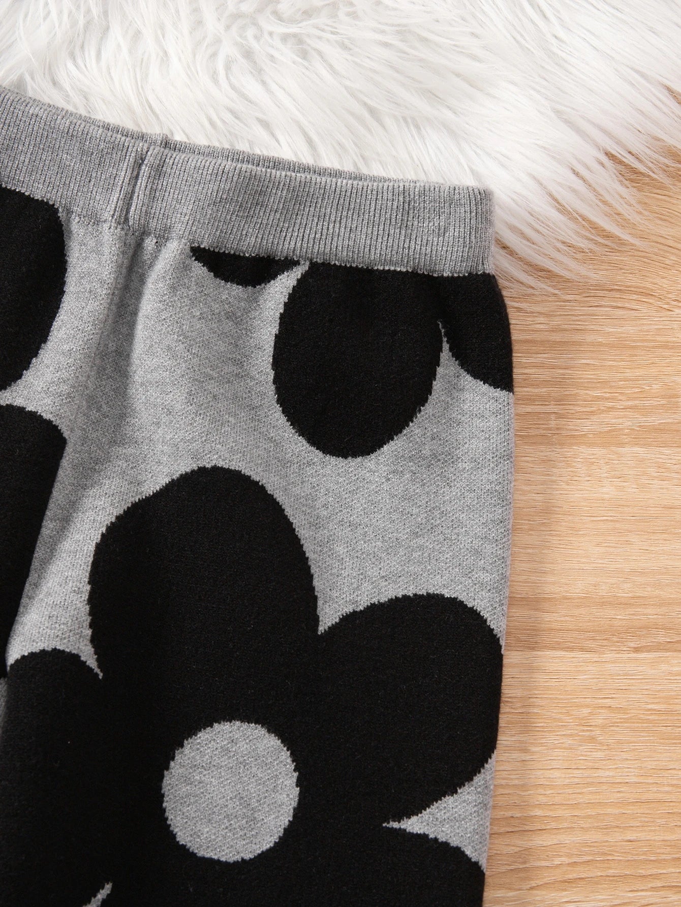 Patterned Jacquard Knit Sweater Long Sleeve Pullover & Long Pants Set