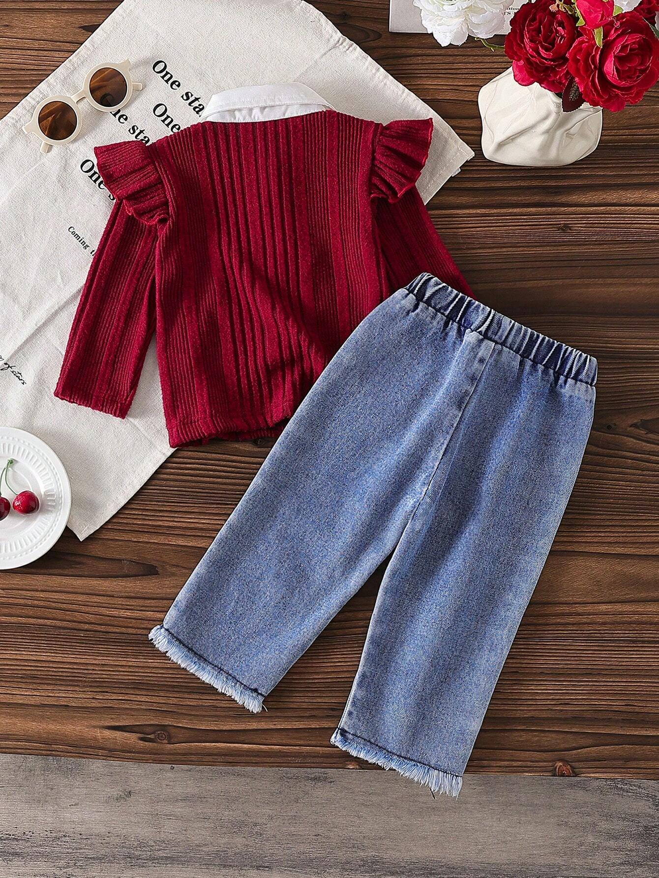 Baby Girls Faux 2 Pieces Outfit