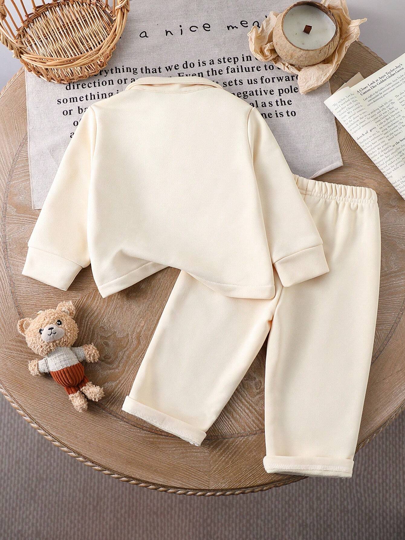 Baby Girls Casual Long Sleeve Top + Khaki Pants