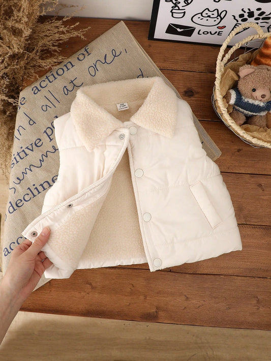 Coat Casual Style Warmer And Thicker Vest White