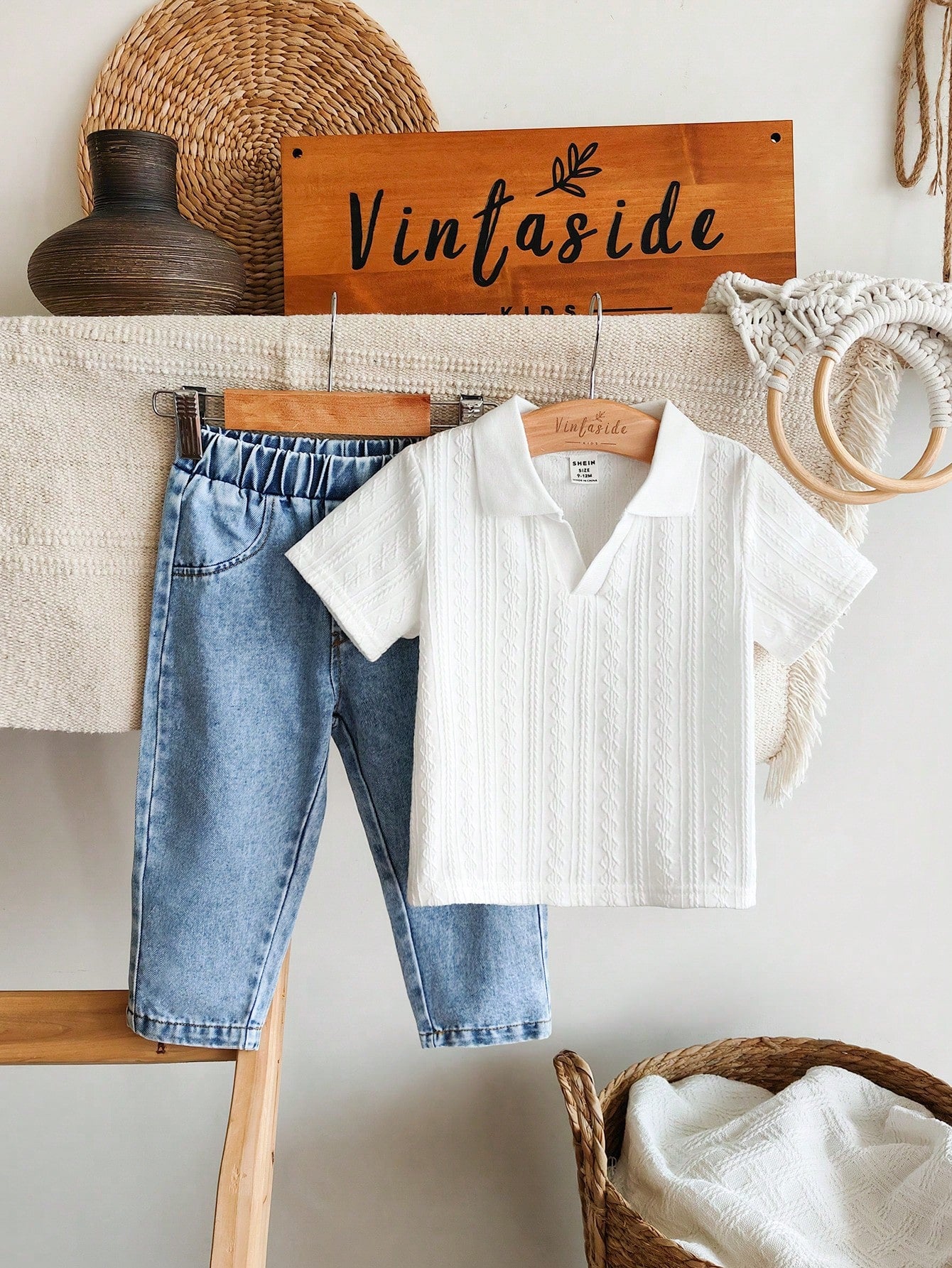 Baby Boy Blue And White Striped Set