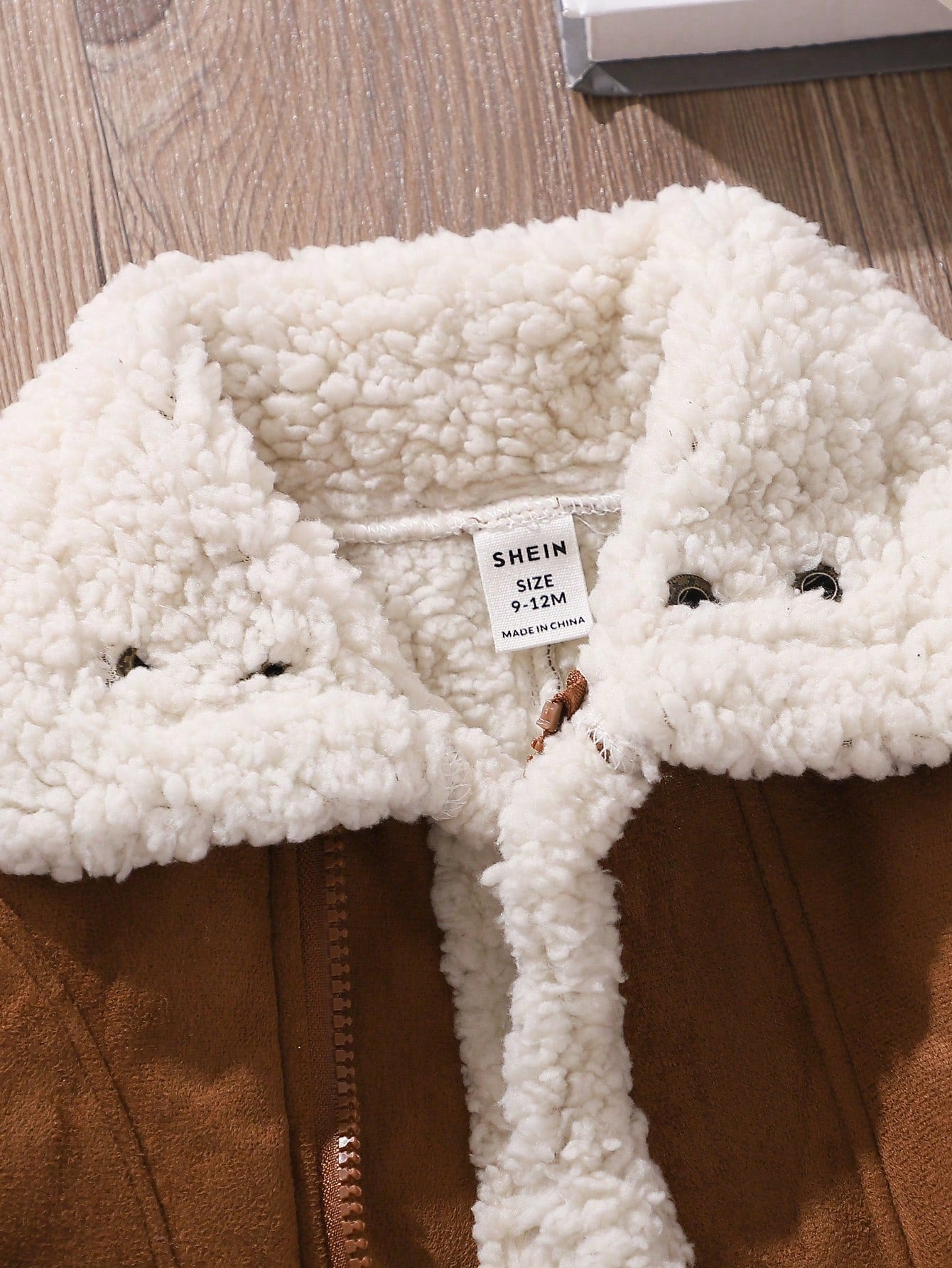 Unisex Baby Clothes Winter Outfit Teddy Lined Zip Up Turndown Collared Motorcycle Jacket