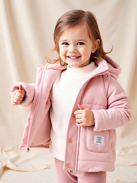 Coat Casual Style Long Sleeve Warmer Jacket Baby Girl Jacket Winter Pink
