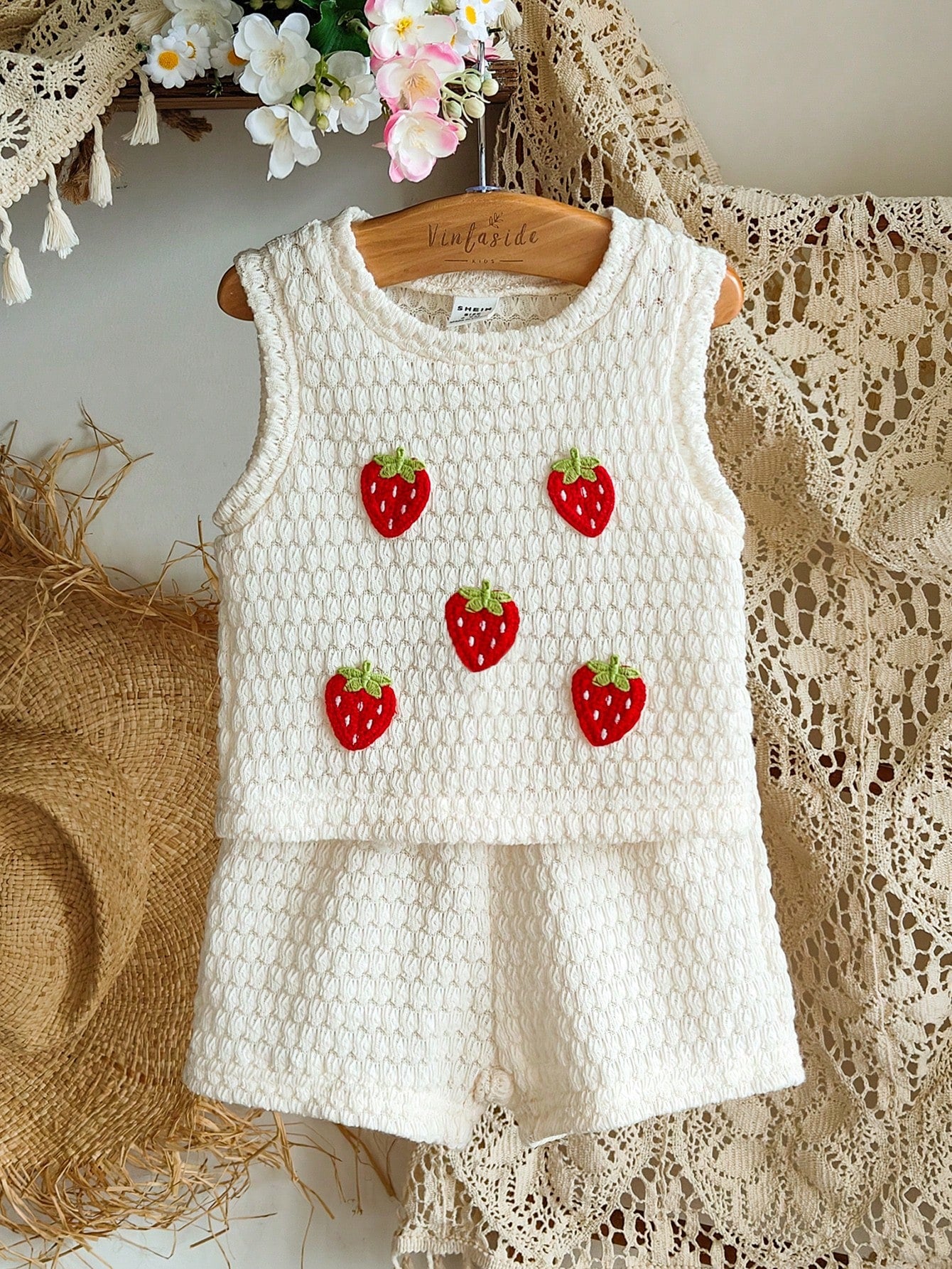 Red And White Strawberry Polka Dot Outfit