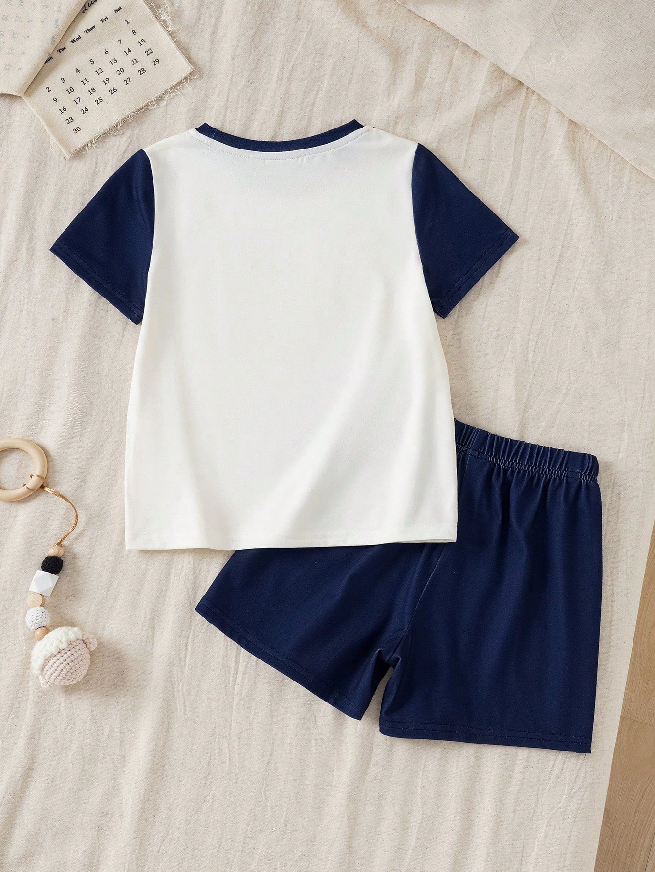 Boy Cute Cartoon Print Short Sleeve T-Shirt And Shorts Pajama Set