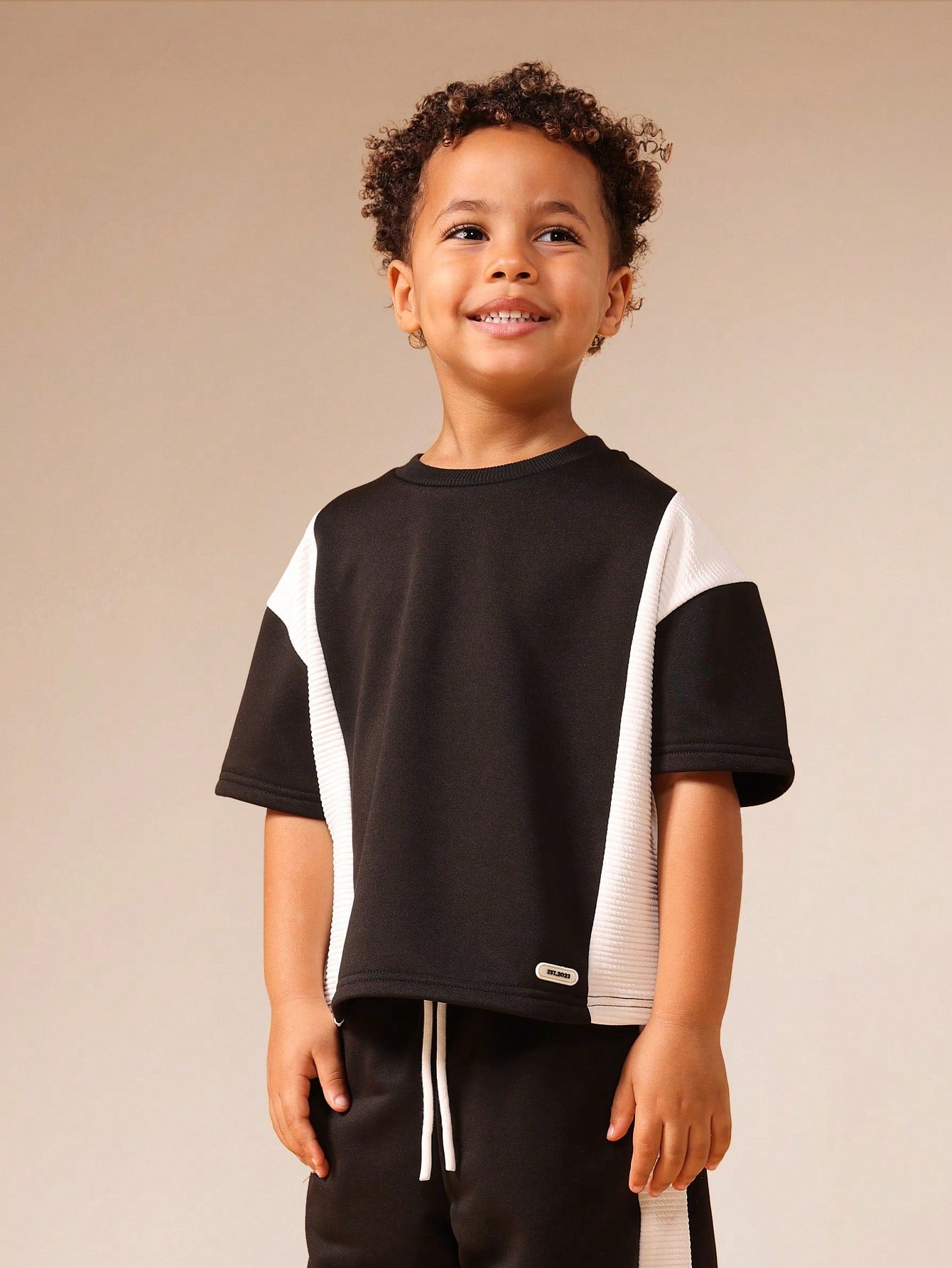 SUMWON Boys Striped Short Sleeve T-Shirt And Joggers Co-Ord Set