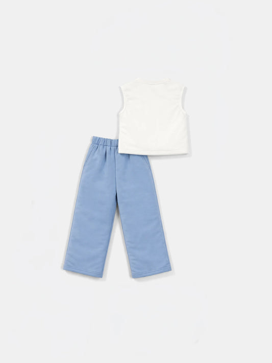 Boys Sun Logo Tank Top And Elastic Waist Jogger Pants Casual Two Piece Set