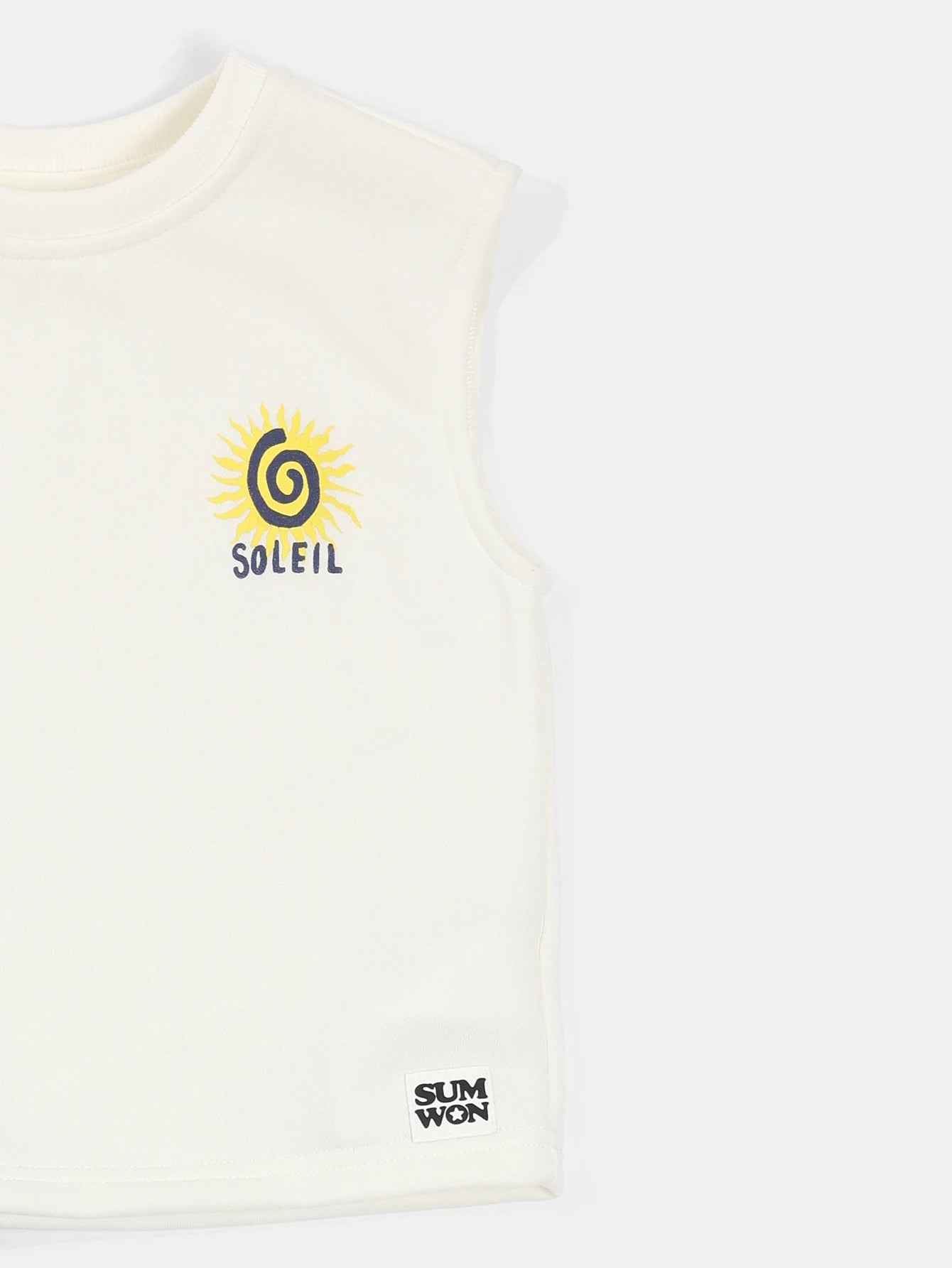 Boys Sun Logo Tank Top And Elastic Waist Jogger Pants Casual Two Piece Set