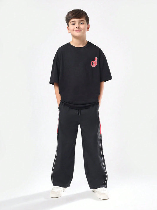 SUMWON Classic Oversized Short Sleeve Summer Tee And Wide Leg Pants