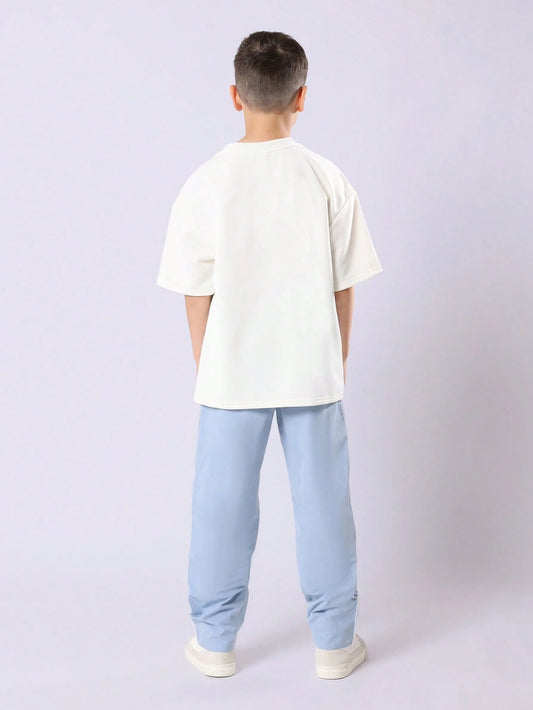 SUMWON Classic Oversized T-Shirt Track Pants Set