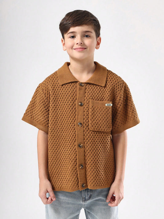 SUMWON Knitted Cardigan Button Down Sweater