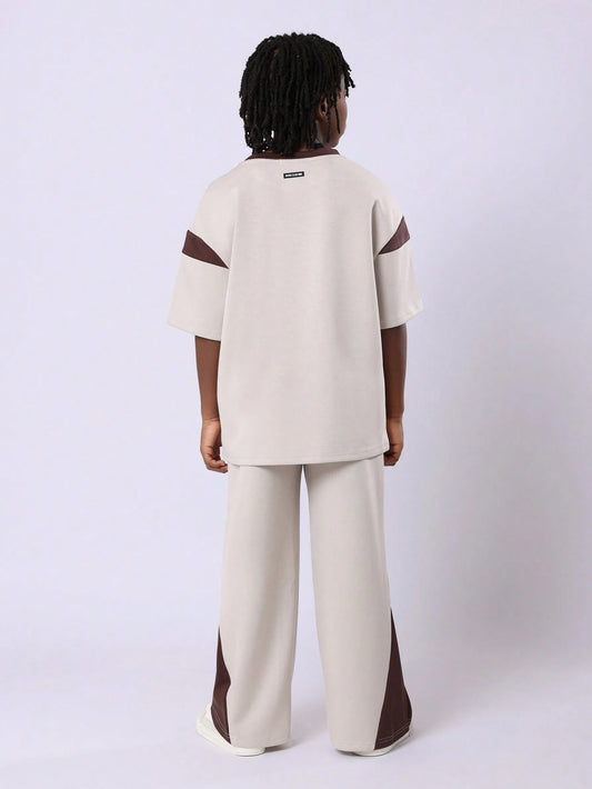 Urban Streetwear Youth Logo Collection Varsity Style Two Piece Tween Set