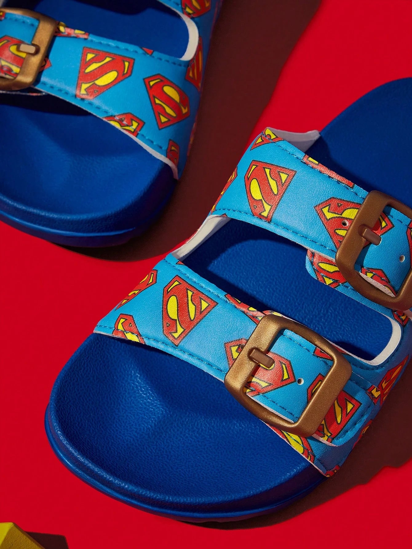 SUPERMAN X SHEIN Cartoon Navy Blue Children's Slippers
