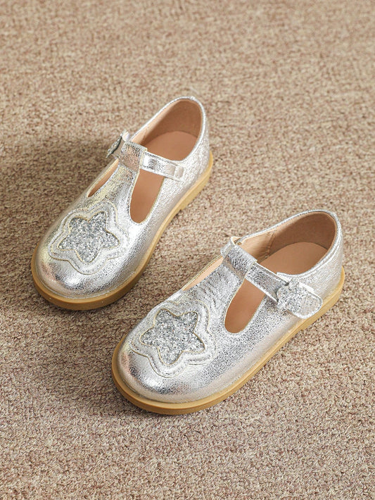 Silver Ballet Flats Toddler Girls Slip-On Casual Shoes