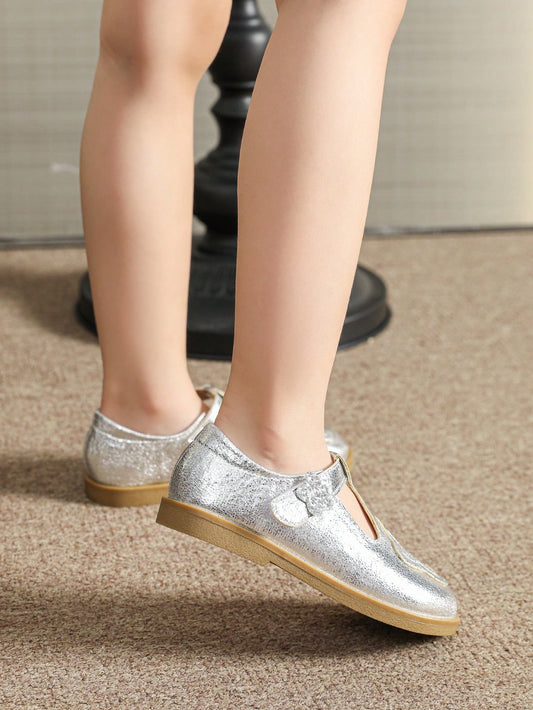 Silver Ballet Flats Toddler Girls Slip-On Casual Shoes