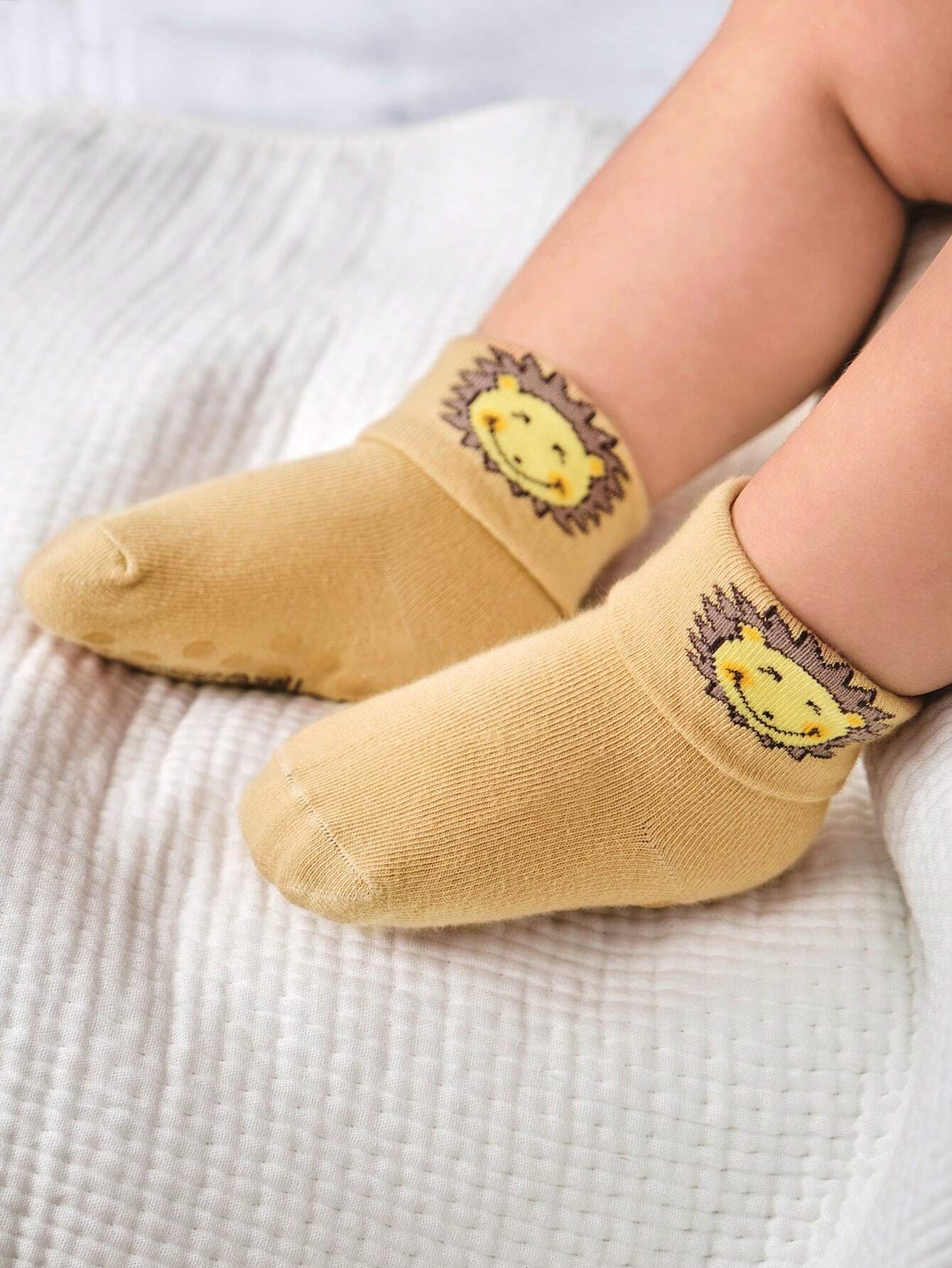 2 Pairs Thick Warm Cute Cartoon Baby Socks With Thermal Lined