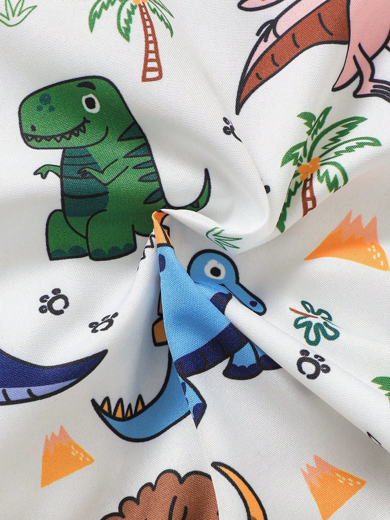 Baby Boy Dinosaur Print Bow Front Shirt & Pinafore Shorts