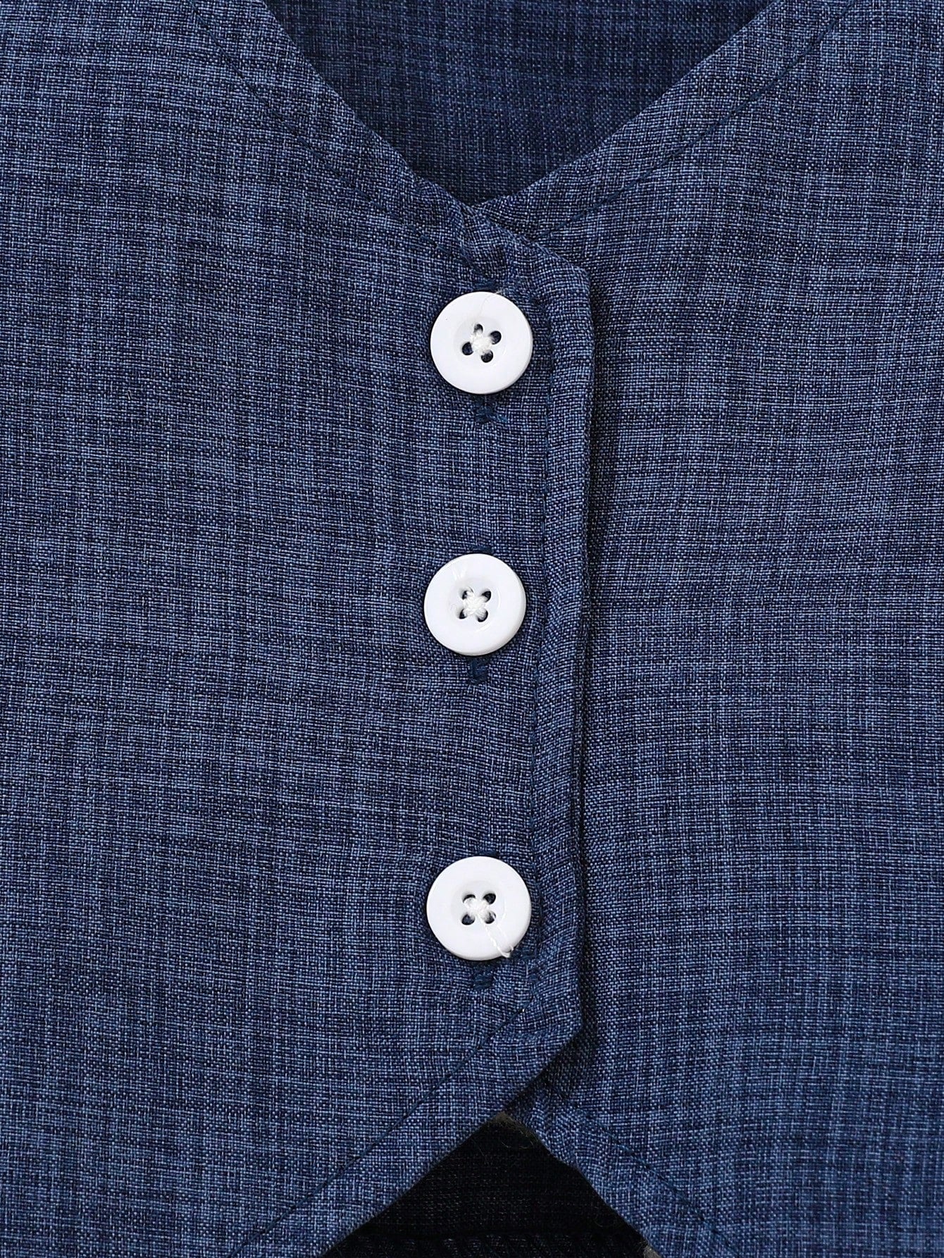 Vintage Style Shirt With Bowtie + Jacquard Blue Suspender Shorts
