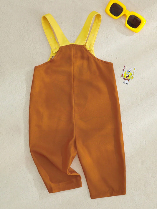 1pc Baby Boy Cute Casual Style Bib Pants, Comfortable Overalls