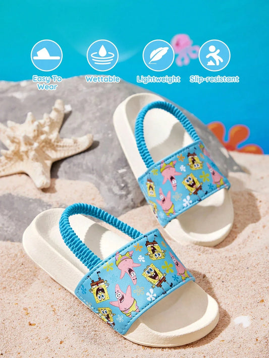 SpongeBob Elastic Band Blue Kids Children's Slippers Toddlers & Babies
