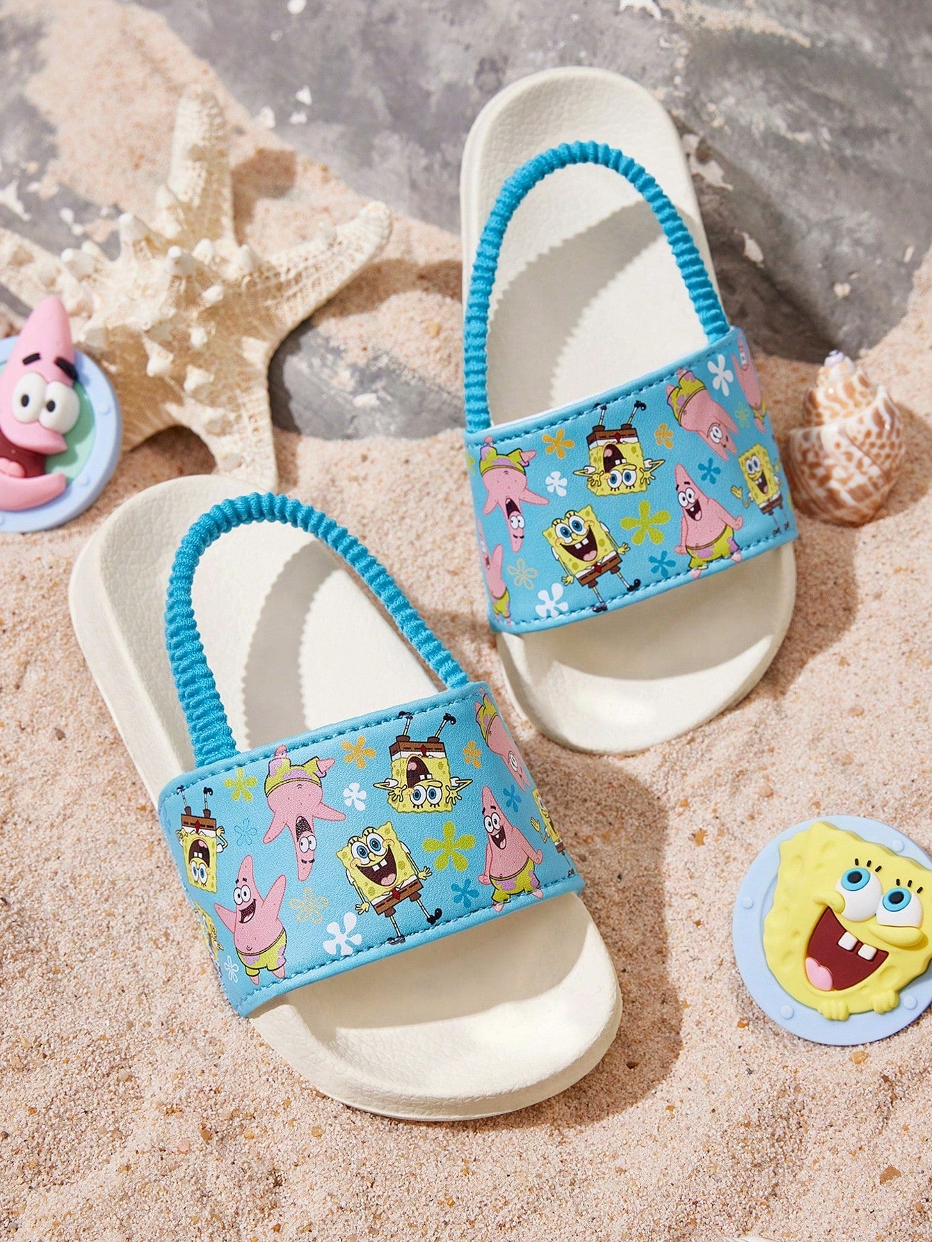 SpongeBob Elastic Band Blue Kids Children's Slippers Toddlers & Babies