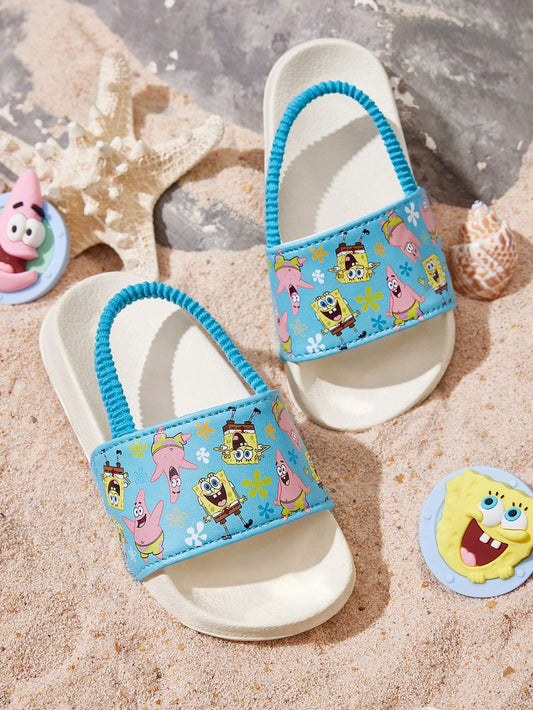 SpongeBob Elastic Band Blue Kids Children's Slippers Toddlers & Babies