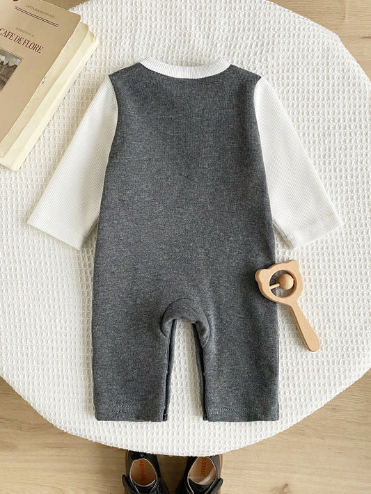 Baby Boy Formal Jumpsuit, Infant 2 In 1 Houndstooth Vest