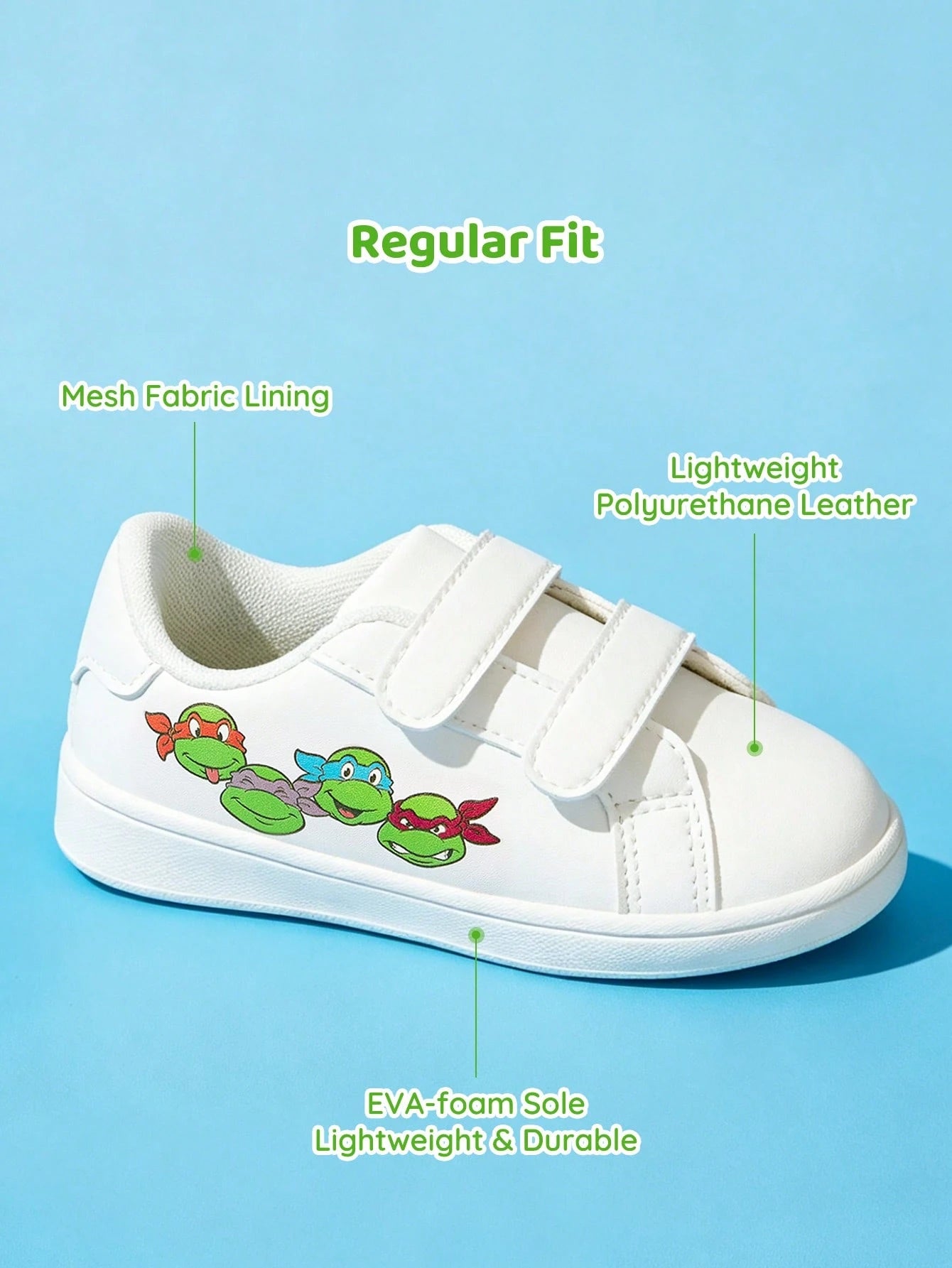 Children's Fashion Printed Casual White Shoes