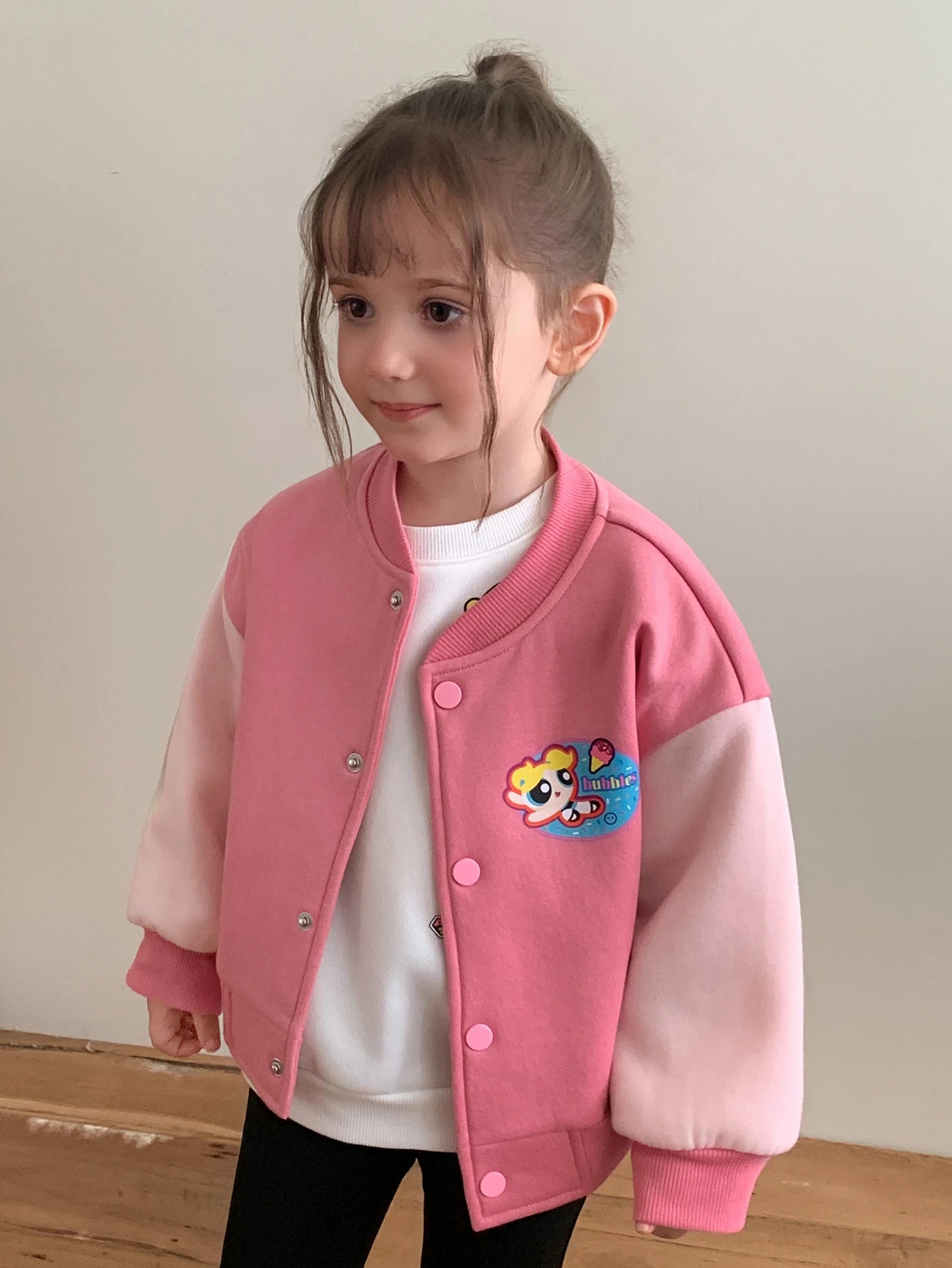 Cartoon Pattern Printed Button Jacket Fall
