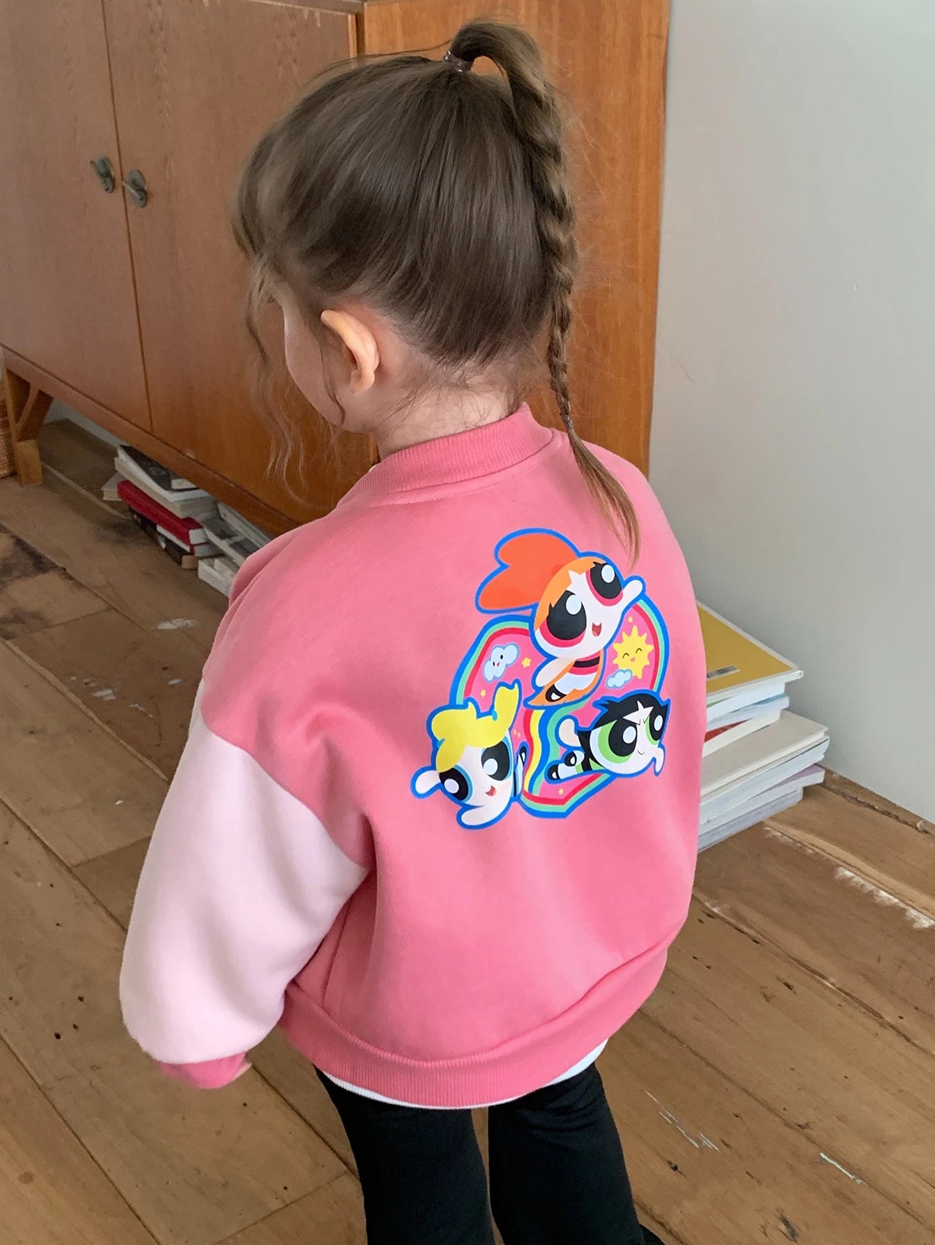 Cartoon Pattern Printed Button Jacket Fall