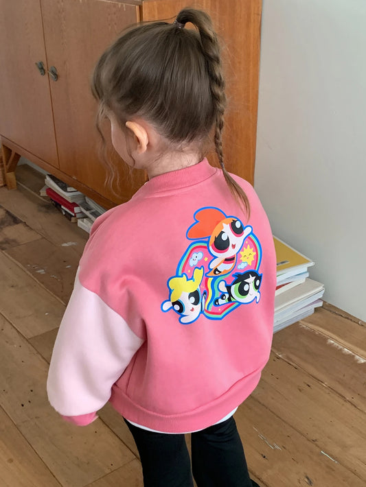Cartoon Pattern Printed Button Jacket Fall