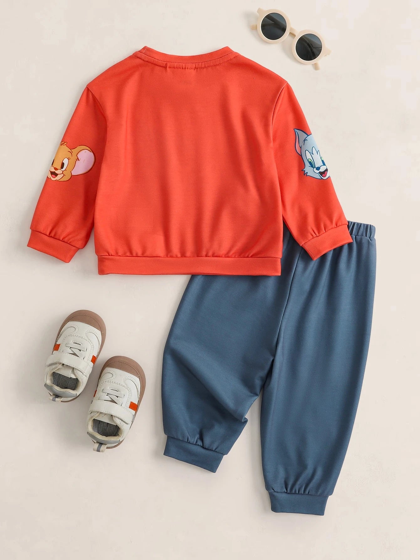 TOM & JERRY Baby Boy Cartoon Print Sweatshirt & Sweatpants Set
