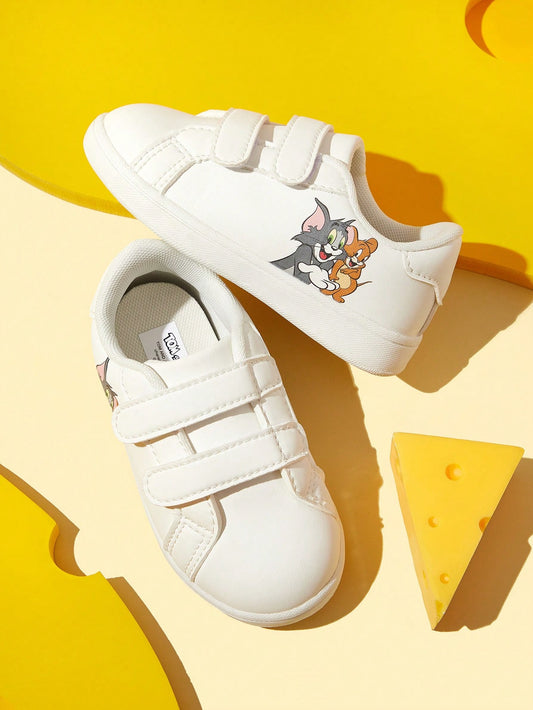 Tom & Jerry Children's Fashion Printed Casual White Shoes, Sports Shoes