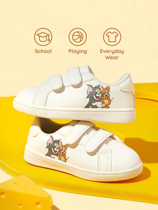 Tom & Jerry Children's Fashion Printed Casual White Shoes, Sports Shoes
