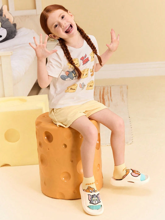 Cute Cartoon Graphic White Children's EVA Slippers