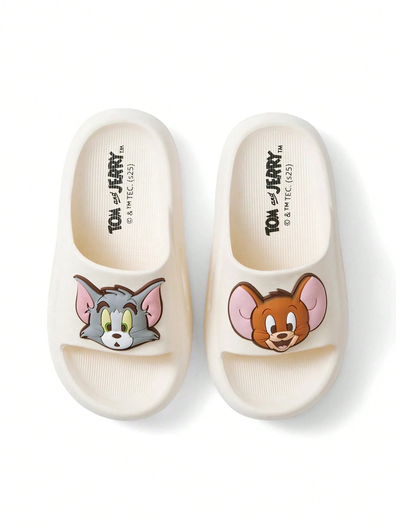 TOM & JERRY Cartoon Patterned White Children's EVA Slippers