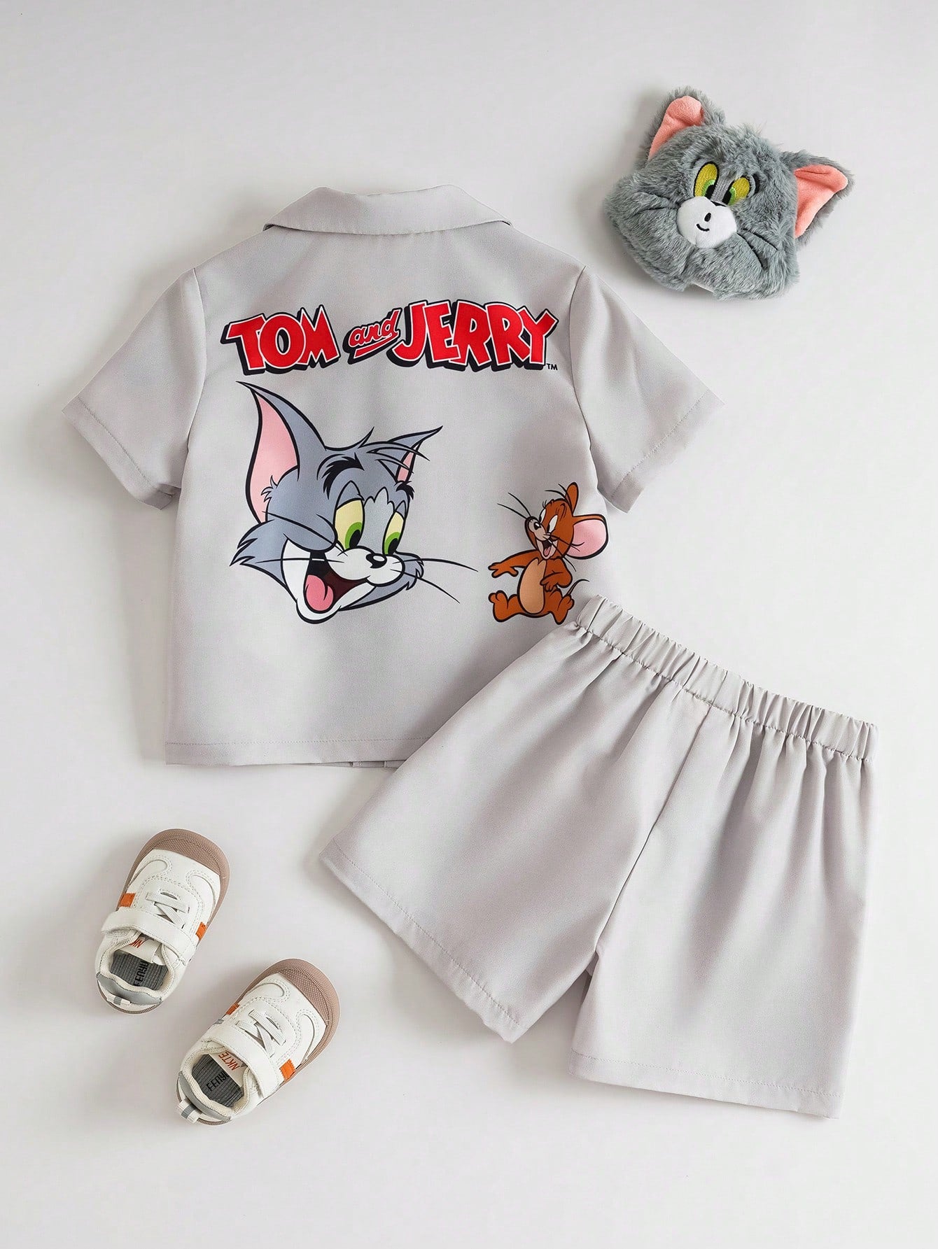 TOM & JERRY Letter Print T-Shirt And Shorts Set