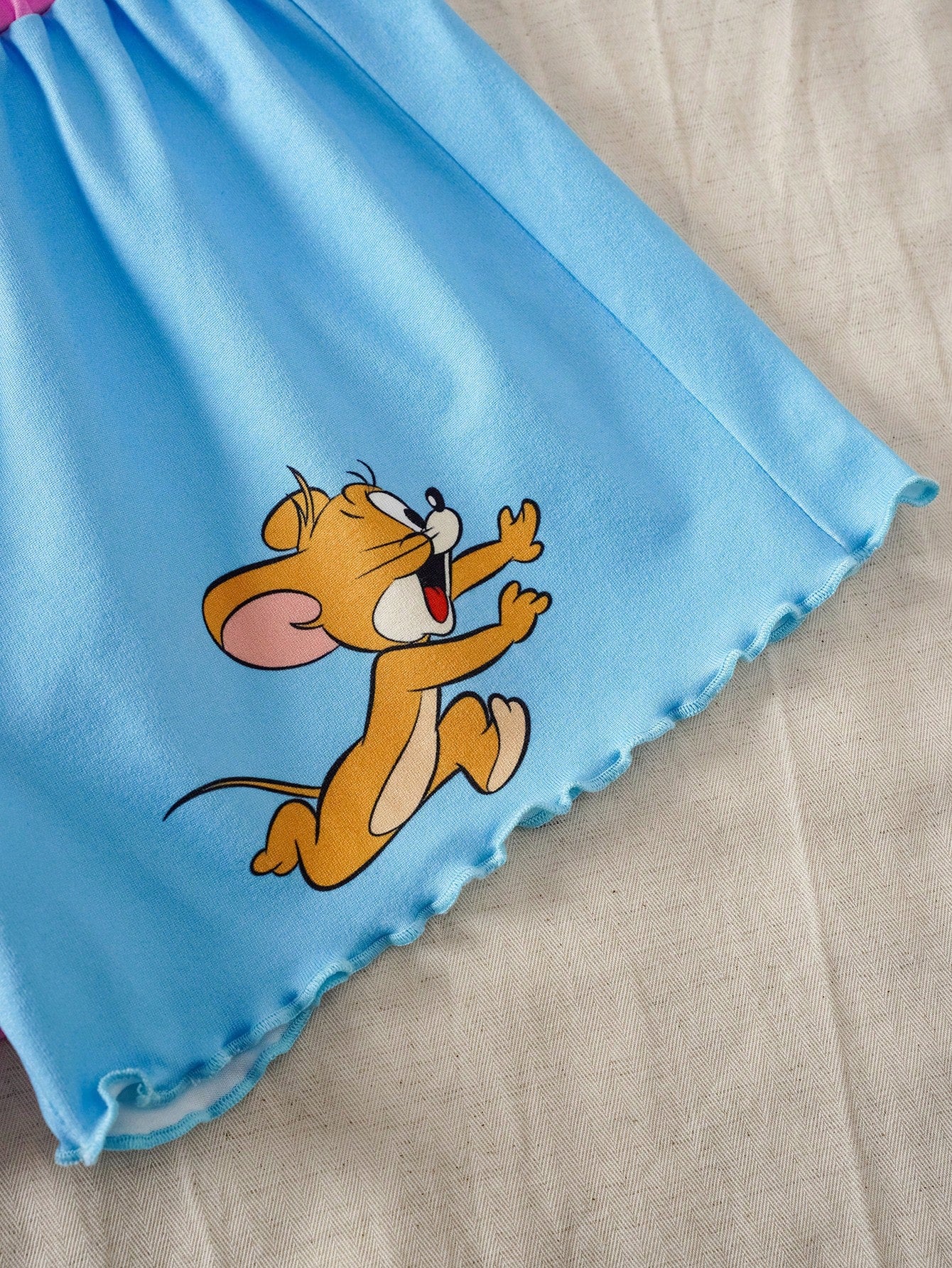 TOM & JERRY Young Girl Cute Cartoon Print Camisole And Shorts Pajama Set