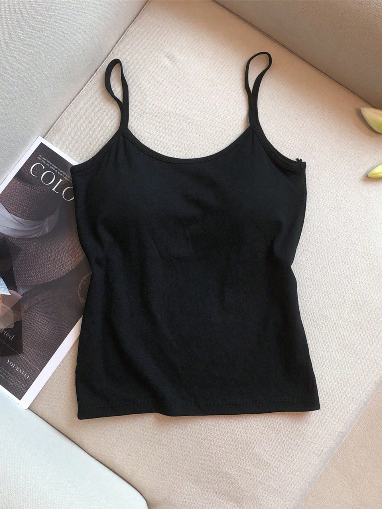Solid Color U-Neck Casual Tight Tank Top 3-Piece Set