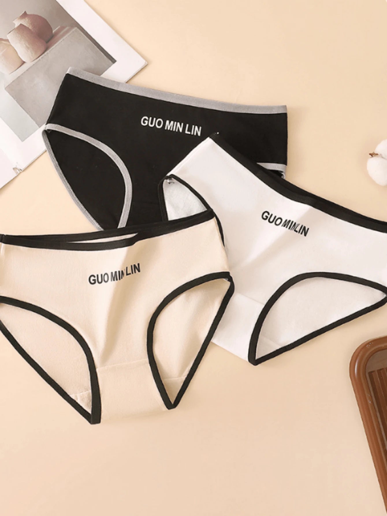 Teen Girl Letter Printed Trim Hipster Panties