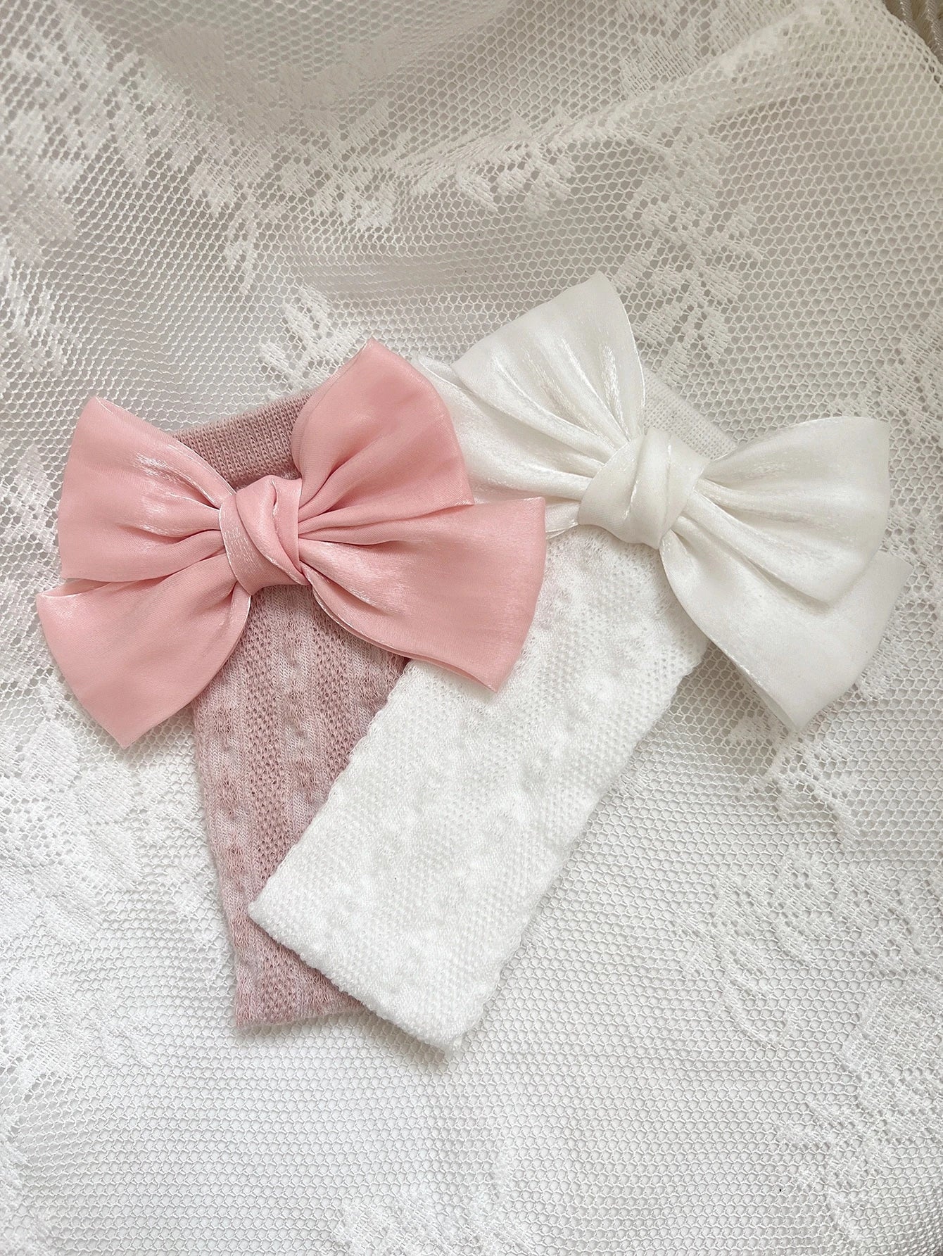 Toddler Girls Bow Decor Over The Knee Socks Dusty Pink