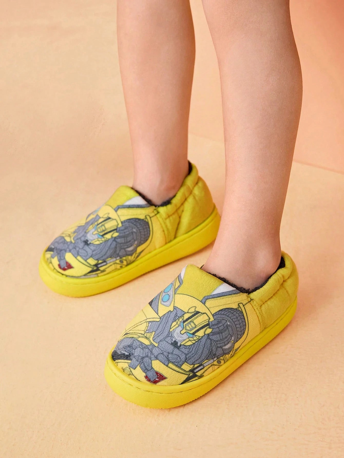 Transformers Cute Cartoon Yellow Boys Children's Non-Slip Indoor Slippers