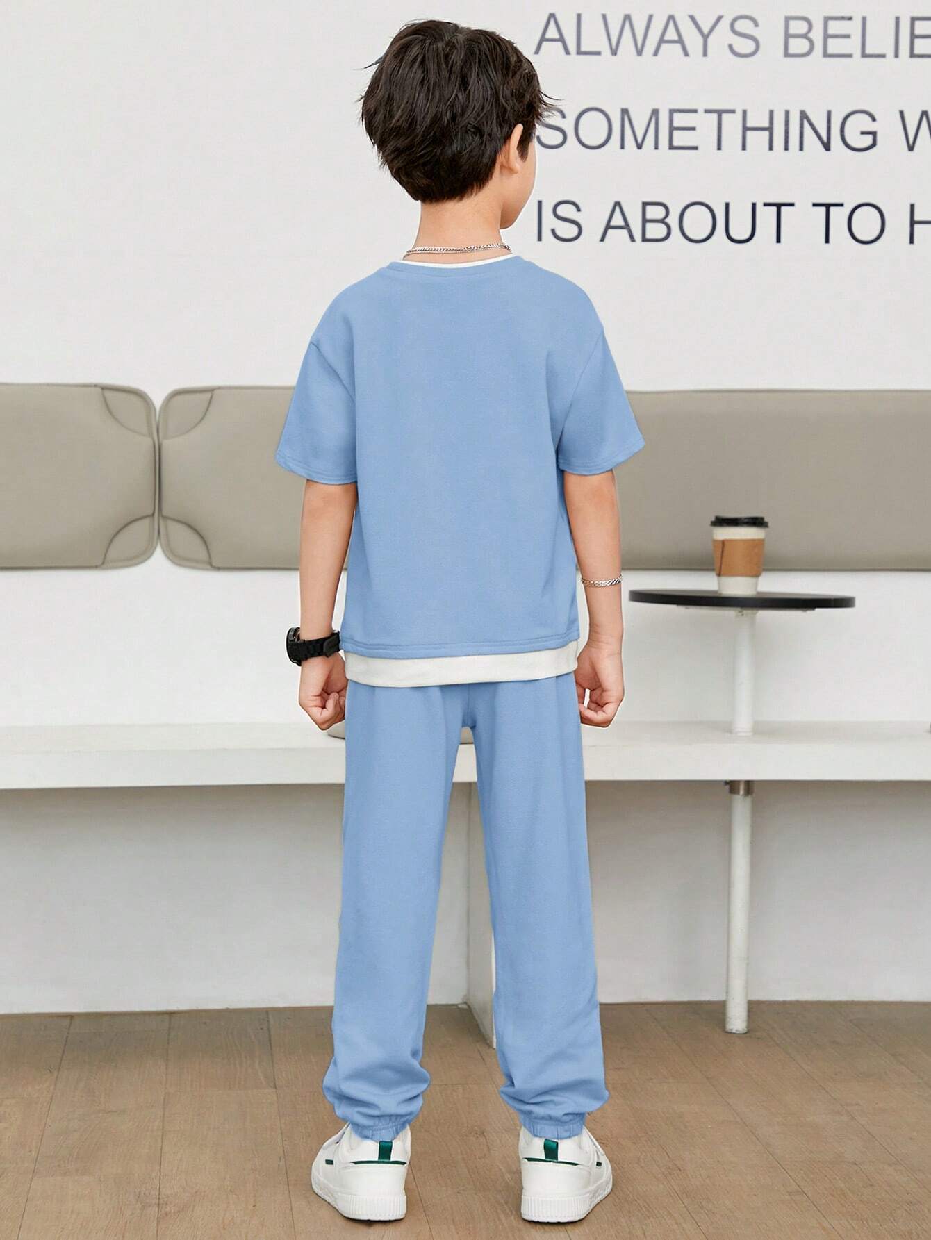 Tween Boy Letter Graphic 2 In 1 Tee & Sweatpants